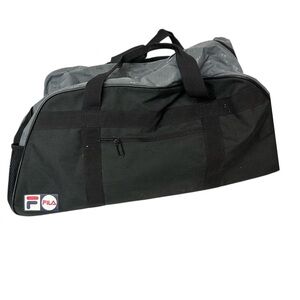 Fila Black and Gray Duffel Bag for Men